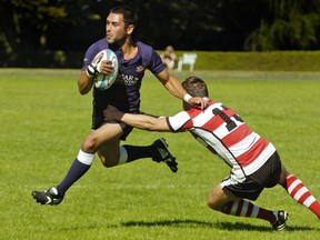 Phil Mack in action for James Bay in a September 2008 game vs Vancouver Rowing Club at Brockton Oval. (Province staff photo by Gerry Kahrmann)