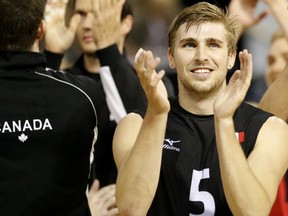 Team Canada's Rudy Verhoeff and the rest of his mates have had plenty to cheer about after a 2-0 record in NORCECA pool play. (Scott Stewart, TWU athletics)