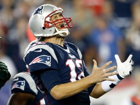 Tom Brady of the New England Patriots on Sept. 12, 2013. Getty Images photo.