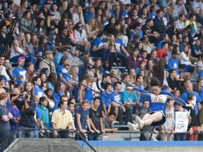 Grand old Thunderbird Stadium was filled to near capacity Saturday as UBC students and fans showed their love for the football 'Birds. (Richard Lam, UBC athletics)