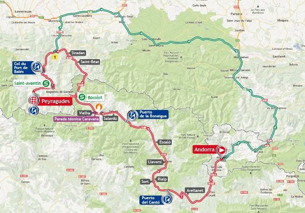 Vuelta a Espana 2013 Stage 15 map.