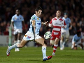 USA Perpignan's full back James Hook prepares to kick the ball downfield during the European Cup rugby union match between Gloucester and USA Perpignan at Kingsholm Stadium, Gloucester on October 12, 2013. (ADRIAN DENNIS/AFP/Getty Images)