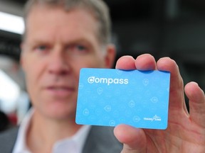 Mike Madill, vice president of enterprise initiative for TransLink, displays a new Compass fare card. (Nick Procaylo/PNG)