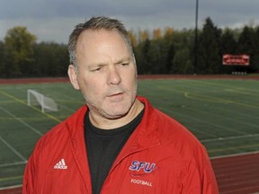 Simon Fraser head football coach Dave Johnson saw his team fall behind 39-0 Saturday at Dixie State. (PNG file photo)