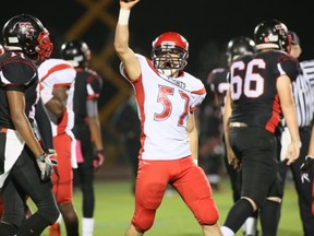 Turnovers plagued the Terry Fox Ravens on Friday, and STM's Eric Bauer was more than happy to celebrate the fact. (Kim Stallknecht, PNG)