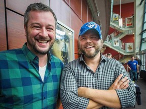Director Jason James and actor Tyler Labine of That Burning Feeling. (Ric Ernst/PNG staff photo)