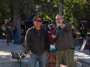 Producer Robert Lantos and director Jeremiah Chechik on set for The Right Kind of Wrong