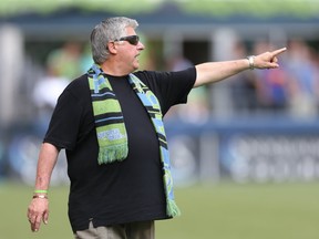 Sigi Schmid, coach of the MLS Seattle Sounders. Getty Images photo.