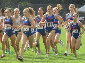 SFU cross-country, led by Lindsey Butterworth (250) finished second at the GNAC championships Saturday at Western Oregon. (Photo -- courtesy Clan athletics)