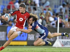 Speedy Justin Douglas will be a key man for Canada at the 2013 Dubai Sevens (Getty Images photo)