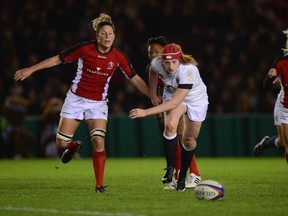 during the Autumn International match between England Women and Canada Women at Twickenham Stoop on November 13, 2013 in London, England.