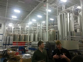 Brewmaster Gary Lohin (right) at the new Central City Brewers and Distillers facility in Surrey.