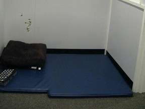 The children’s advocate group Inclusion B.C. says special-needs kids are being locked in closed rooms as punishment for bad behavior. The group released this photo, which it says shows a padded isolation room at New Westminster Secondary that is being used to isolate students. (POSTMEDIA NEWS FILES)