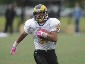 Mt. Douglas' Marcus Davis goes for his third straight Subway Bowl title Saturday. On Tuesday he was honoured as B.C. high school football's Triple A Most Outstanding Player. (PNG file photo)