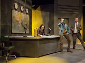 Josette Jorge, Robert Moloney and Sean Devine in Except in the Unlikely Event of War. Tim Matheson photo.