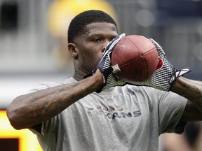 Upon investigating the football quite closely, Andre Johnson determined it was not made for Thursday evenings.