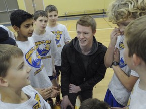 MEI Secondary's Ben Lieuwen gave back in a number of ways this season, including coach the Grade 6 boys volleyball team at his high school. (PNG photo)