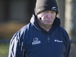 VANCOUVER, BC - DECEMBER 3, 2013, - Graham Henry, former coach of the New Zealand All Blacks watches Rugby Canada U20 team at UBC in Vancouver, BC, December 3, 2013.   (Arlen Redekop / PNG staff photo)