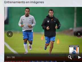Whitecaps striker Camilo Sanvezzo jogs around Queretaro's training field on Thursday. The club posted the image on their website:  http://www.clubqueretaro.com