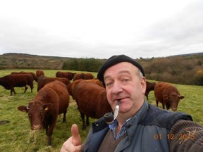 Irish farmer P.J. Ryan rocking a #felfie with his cows.