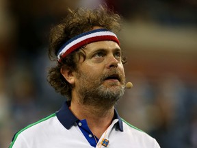 Rainn Wilson won't be looking this athletic when he shows up for Backstrom filming in Vancouver. (Getty)