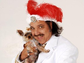 Ron Jeremy with dog