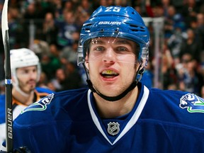 Mike Santorelli's shoulder labrum surgery could impact the contract future of the versatile Vancouver Canucks forward, who's an unrestricted free agent this summer. (Getty Images via National Hockey League).