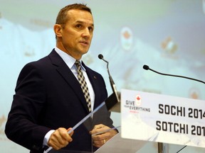 Team Canada Executive director Steve Yzerman was one of three people honoured by Hockey Canada for his contributions to the sport. (Photo by Abelimages/Getty Images)