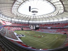 An overall view of BC Place, where Tim Hortons NHL Heritage Classic will take place on March 2 between the Senators and the Canucks. (Photo by Jeff Vinnick/NHLI via Getty Images)