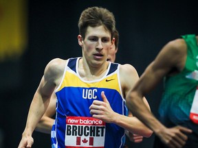 UBC's Luc Bruchet competed against a field of the world's swiftest 3,000 metre runners Saturday in Boston. (Jack Prior, newtonsportsphotography.com)