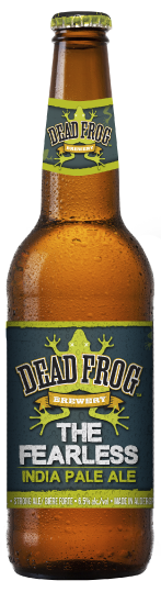 Dead Frog Fearless IPA craft beer bottle