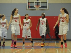 Abbotsford's W.J. Mouat Hawks have been a fixture in the 2013-14 BC senior girls Triple A basketball rankings. (Jason Payne, PNG photo)
