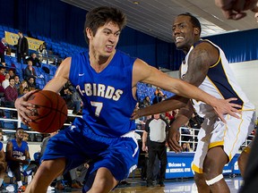 UBC's Tommy Nixon was a terror on Saturday, scoring 25 points in the 'Birds 85-77 win over UBC Okanagan. (Bob Frid, UBC athletics)