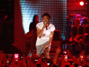 American actor, comedian and rapper, Donald McKinley Glover, aka Childish Gambino, brings his show to the PNE Forum (Photo by Bob Levey/Getty Images for MTV)