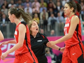 Allison McNeill, captured during Canada's win over Great Britain at the 2012 London Games, may be retired now as the nation's senior women's basketball coach, but she is still nurturing youing talent. Her BC Selects play Japan beginning next week in Langley. (Postmedia photo)