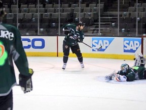 The Sharks in their 2014 St. Paddy's Day duds. (San Jose Sharks/Twitter)