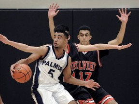 Palmer's Gurjit Pooni (left) scored 25 points and dished nine assists in his team's win Thursday over South Okanagan. (Nick Procaylo, PNG file photo)