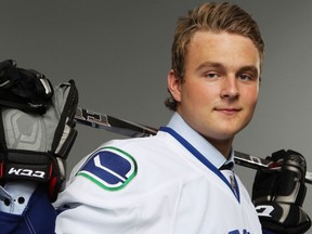 Nicklas Jensen has come a long way from this baby-face photo shoot at the 2011 NHL draft. With three goals in his last four games, the rookie Canucks winger is the talk of the town. (Getty Images via National Hockey League).