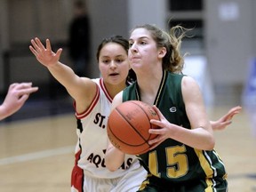 Windsor Dukes' guard Sherrie Errico led her team past St. Thomas Aquinas on Saturday and was named the BC Double A girls MVP. (Nick Procaylo, PNG)