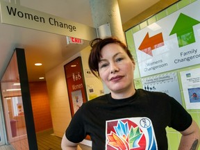 Vancouver Park Board chairwoman Sarah Blyth stands by the washrooms at the new Hillcrest Community Centre in November. (Steve Bosch/PNG FILES)