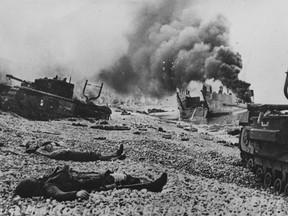 Devastation on the beach following the ill-fated Dieppe Raid early in the war. Hard-learned lessons from the raid, in which Canadians played an important role, were applied to the massive - and successful - D-Day landings in 1944. British Pathe News has released more than 80,000 of its historic film clips to YouTube