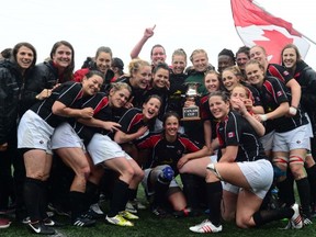 Canada celebrates their win in the 2014 Can-Am Series.