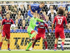 Paolo Tornaghi in MLS action with Chicago in 2013.  (Photo by Richard Wolowicz/Getty Images)