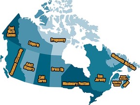 What each Canadian province and territory Googles more than any other.