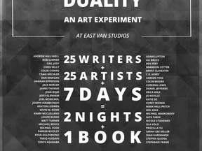 Curators Shannyn Higgins and Erica Wilk brought together 25 writers and 25 visual artists to produce Duality: An Art Experiment. Show opens tonight (May 2) at the East Van Studios (870 East Cordova St.) and ends May 3.
