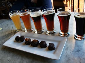 Spinnakers craft beer, Victoria BC, and truffle flight