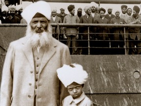 Gurdit Singh and his son were among the passengers aboard the Komagata Maru that Canadian immigration officials wouldn't allow into the country in 1914 when the ship arrived in Vancouver harbour on May 23, in a scene from Continuous Journey, which is being shown in the DOXA Film Festival. (PNG FILES)
