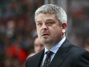 Sharks coach Todd McLellan would immediately jump to the top of the Canucks' coaching wish list if he's let go by San Jose. (Photo by Jeff Vinnick/NHLI via Getty Images)