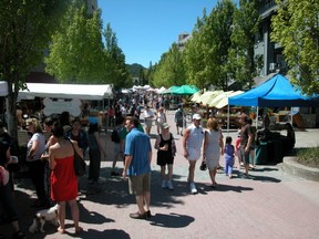 Alcohol can now be sampled and sold at B.C. farmers' markets, like the Whistler market.