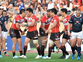 Japan defeated Hong Kong to win the 2014 Asian 5 Nations. KAZUHIRO NOGI/AFP/Getty Images